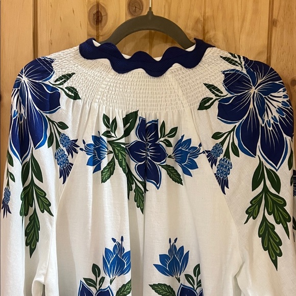 FARM RIO Off-White Tropicance Tunic Lenzing™ Ecovero™ Euroflax™ Midi Dress M NWT - Picture 15 of 16